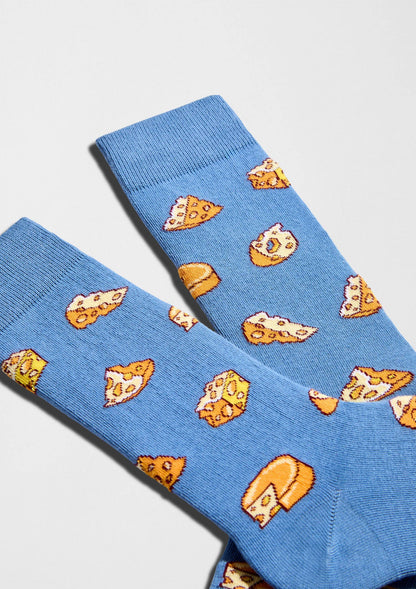 BeCheese Blue - Chaussettes 100 % coton biologique