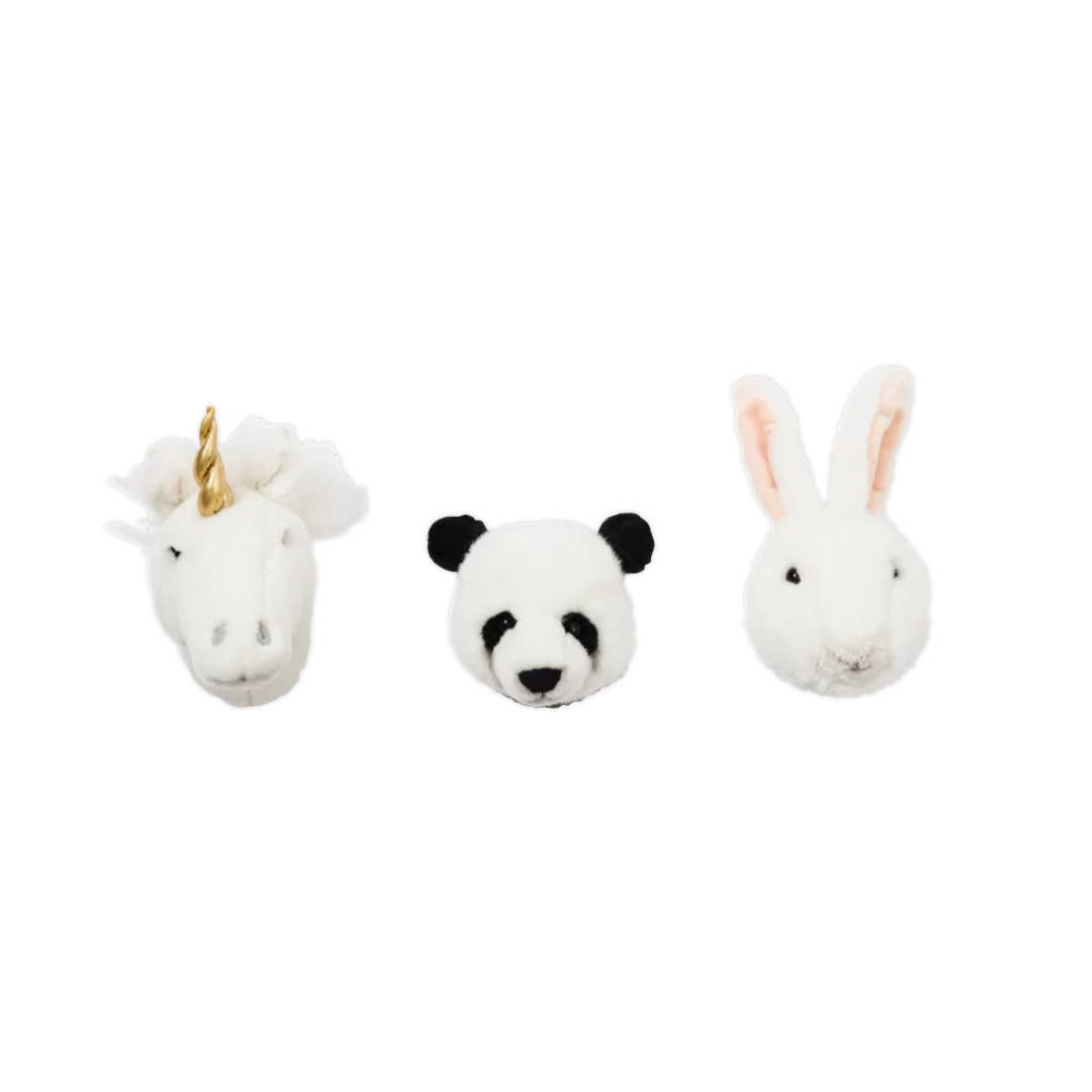 Mini Plush Animal Head Wall Decor: Gift Box