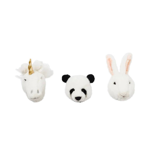 Mini Plush Animal Head Wall Decoration: Gift Set
