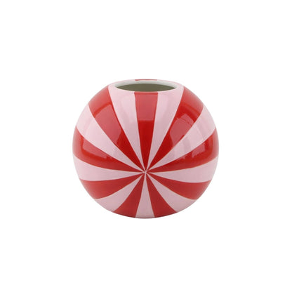 Vase - Swirl Flower Vase - Red/Pink - 15x15x15cm