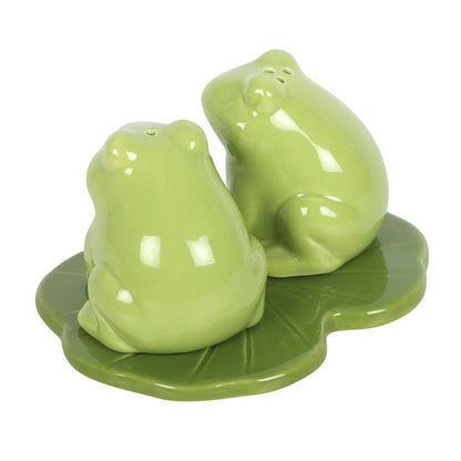 Salt and Pepper Frog on Water Lily