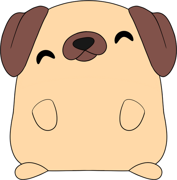 Dude Dan's Pug Sticker (6in)