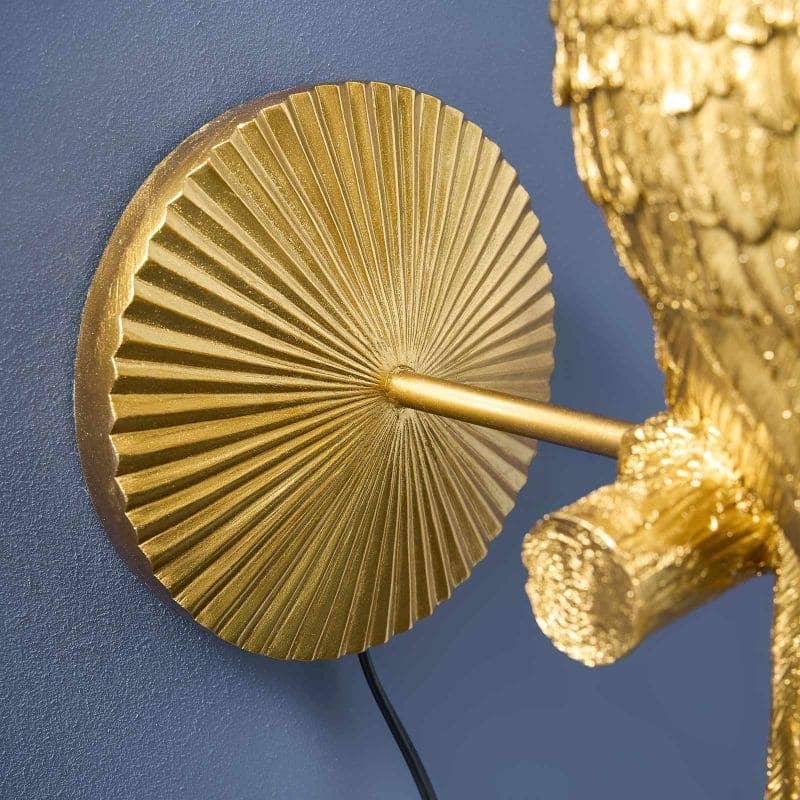 Applique murale Perroquet Percy, or/turquoise