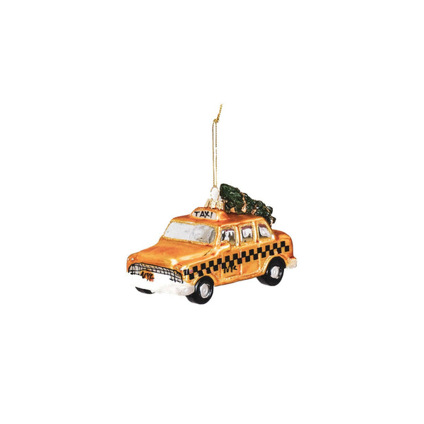Yellow Taxi Cab Christmas Ball