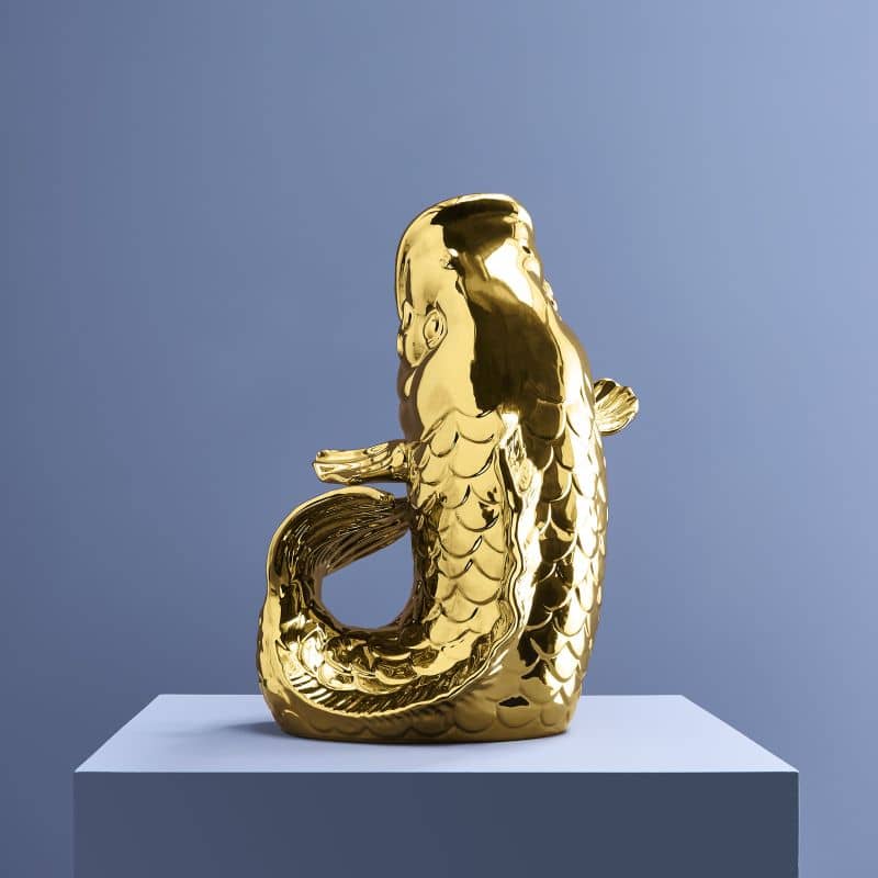 Gold Blubb Fish Sculpture/Vase