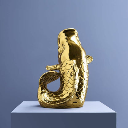 Gouden Blubb Vis Sculptuur/Vaas
