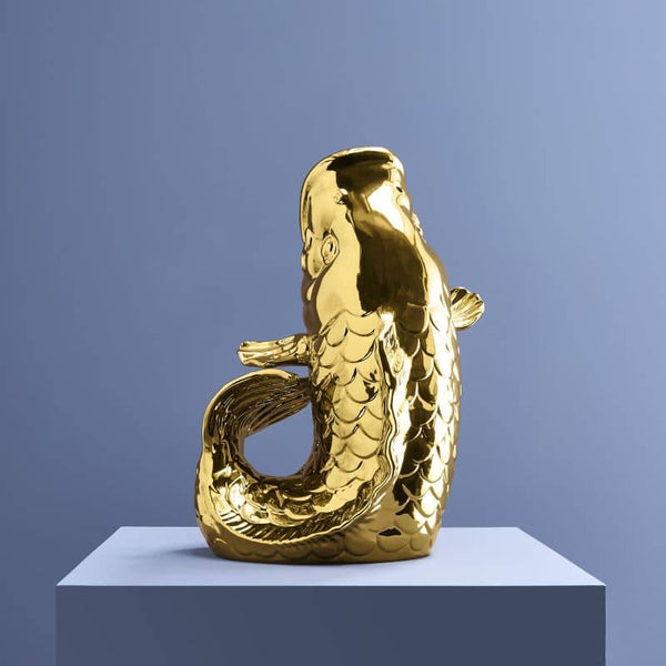 Gold Blubb Fish Sculpture/Vase