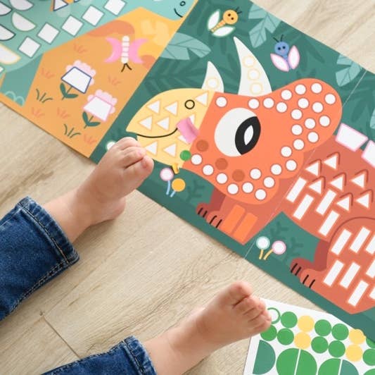 Dinosaurs - Montessori-inspired panoramic sticker poster