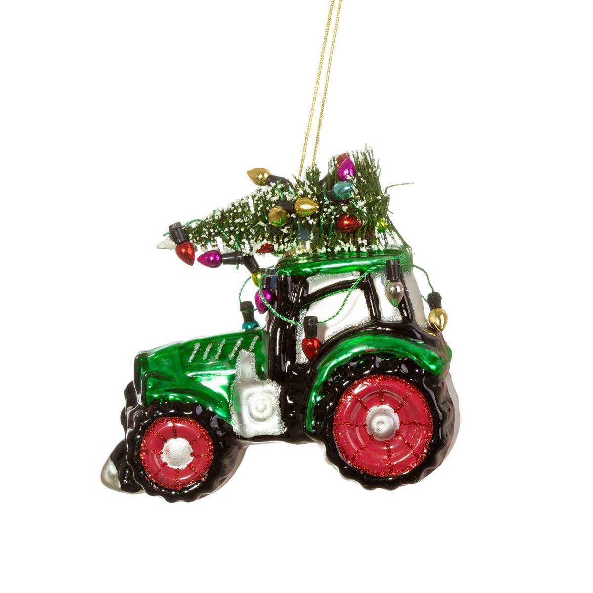 Boule de Noël Tracteur Vert de Noël