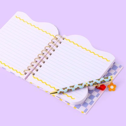 Ruler-shaped notebook for girls &amp; pen