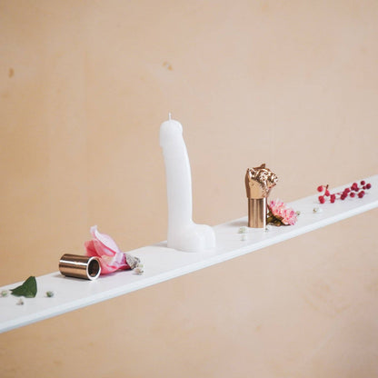 Bougie - Mèche - Cire - Blanc - 160 grammes - 7x5,5x17 cm