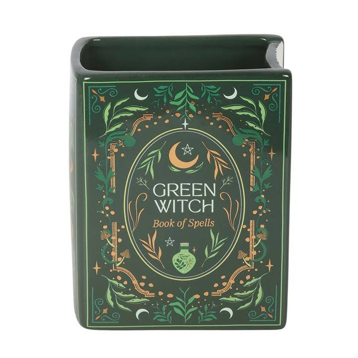 Book-Shaped Vase - Green Witch