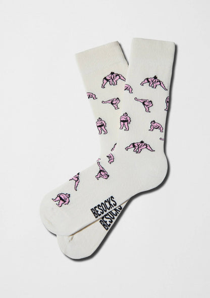 BeJapan Sumo - Chaussettes 100 % coton biologique: Blanco roto / 36/40