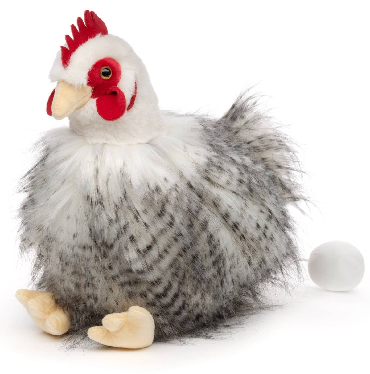 Sitting hen plush with egg