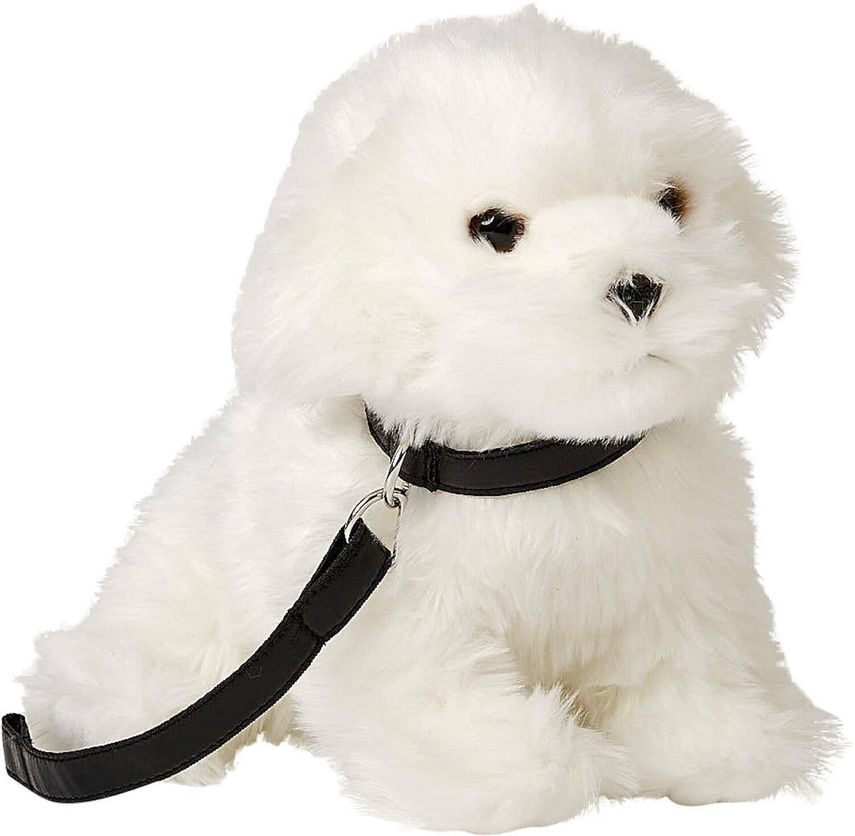 Maltese dog plush with leash