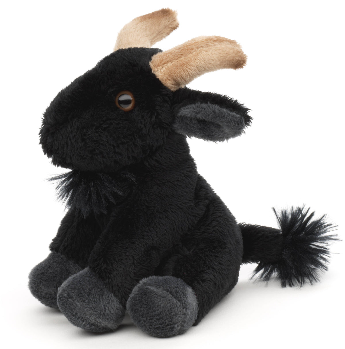 Peluche chèvre de montagne noire Uni Toys de 14 cm, référence HZS1526