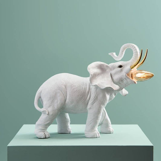 Dumbo Olifant Tafellamp, Wit/Goud