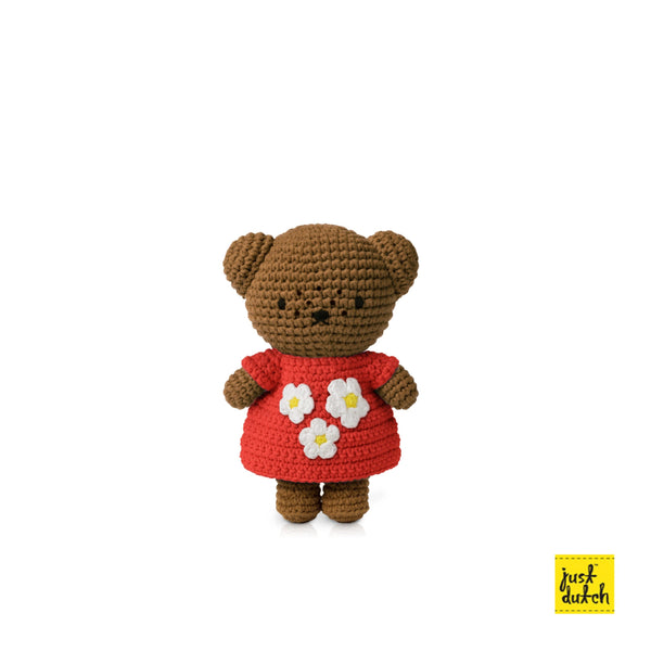 Peluche Barbara robe d’anniversaire rouge Just Dutch