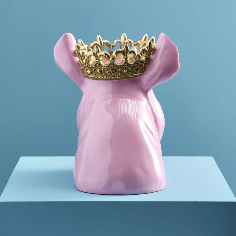 Porky Mr. Krone Money Box, Pink Poly, 34 x 24 x 28 cm