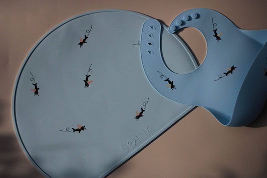 Set de table en silicone Aviateur - Bleu clair