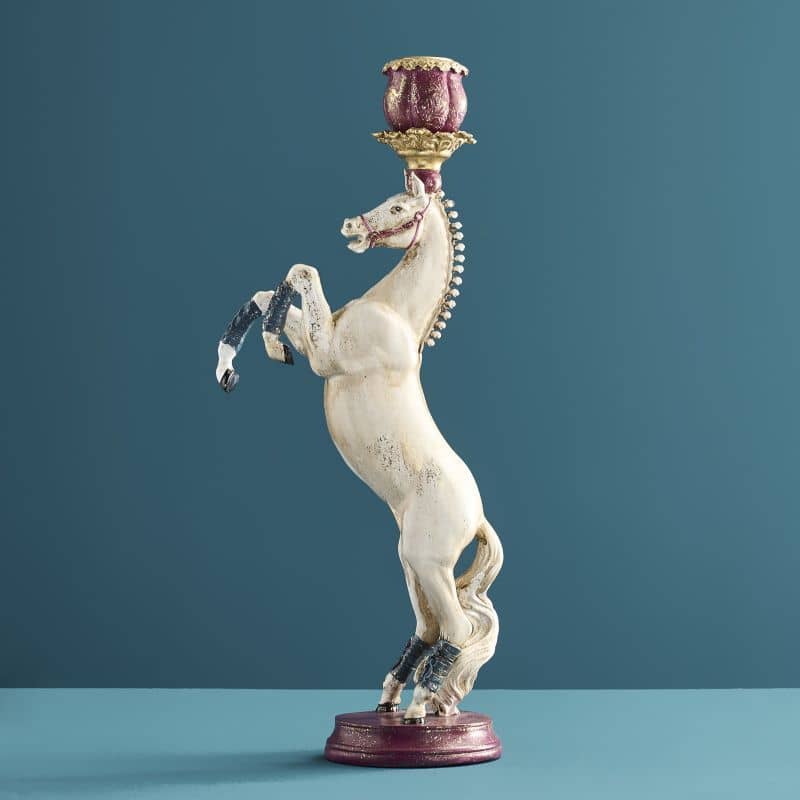 White Circus Horse Chandelier