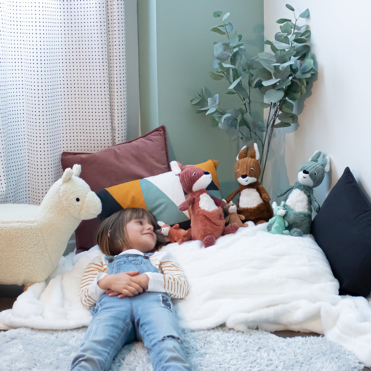 Peluche kangourou Allezou maman et son bébé vert – Les Ptipotos