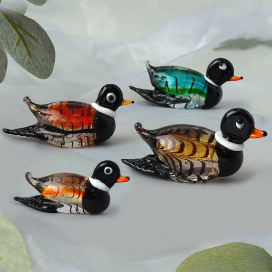 Glass Duck Figurine 4-Pack