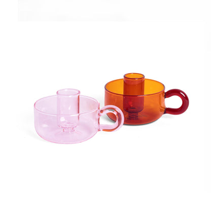 Bougeoir Classique Cristal Rose S2 Helio Ferretti Vue 4