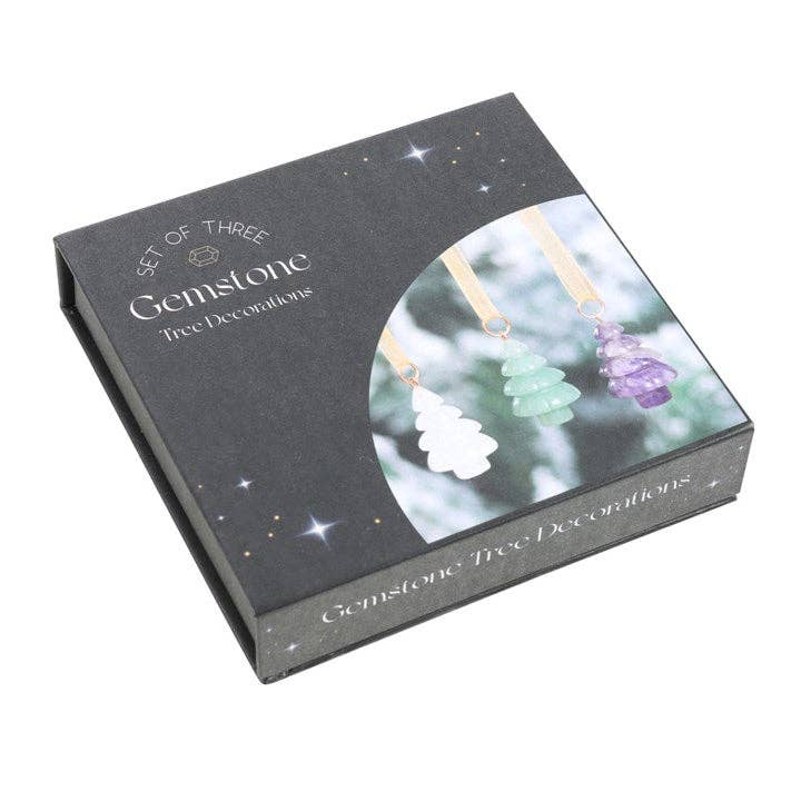 Set of 3 crystal Christmas tree decorations