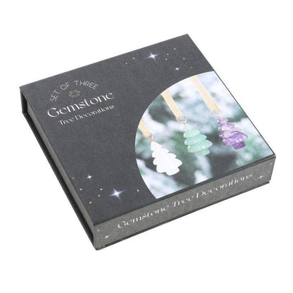 Set of 3 crystal Christmas tree decorations