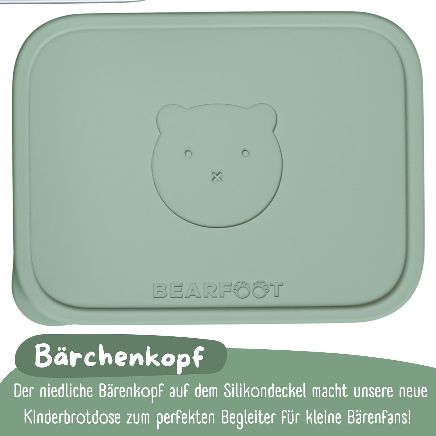 Stainless Steel Kids Lunch Box with Silicone Insert - Sage