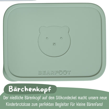 Stainless Steel Kids Lunch Box with Silicone Insert - Sage