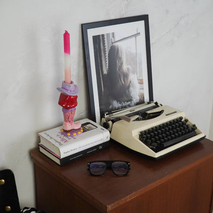 Candlestick - Boot / Lip / Hat - Pink / Red / Lilac - 10x8x20 cm