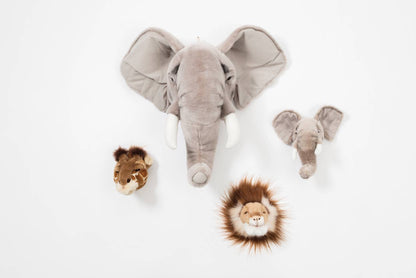 Mini Plush Animal Head Wall Decorations: Safari Set