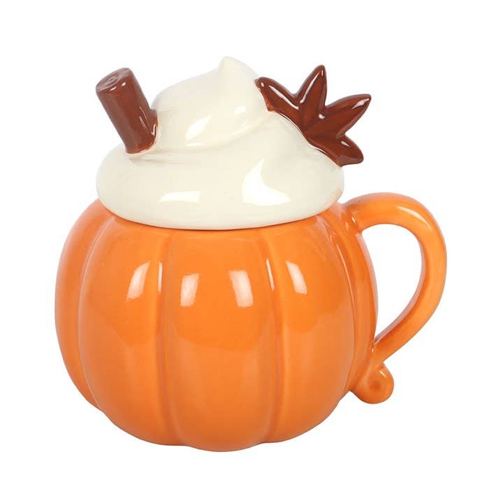 Autumn pumpkin wax warmer and essential oil burner with cream lid