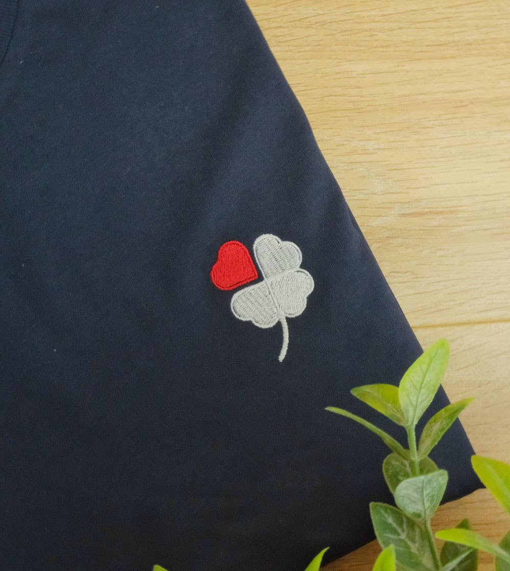 Embroidered T-shirt - Four-leaf clover