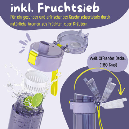 Trinkflasche Kinder, 500ml, leichte Wasserflasche - Einhorn