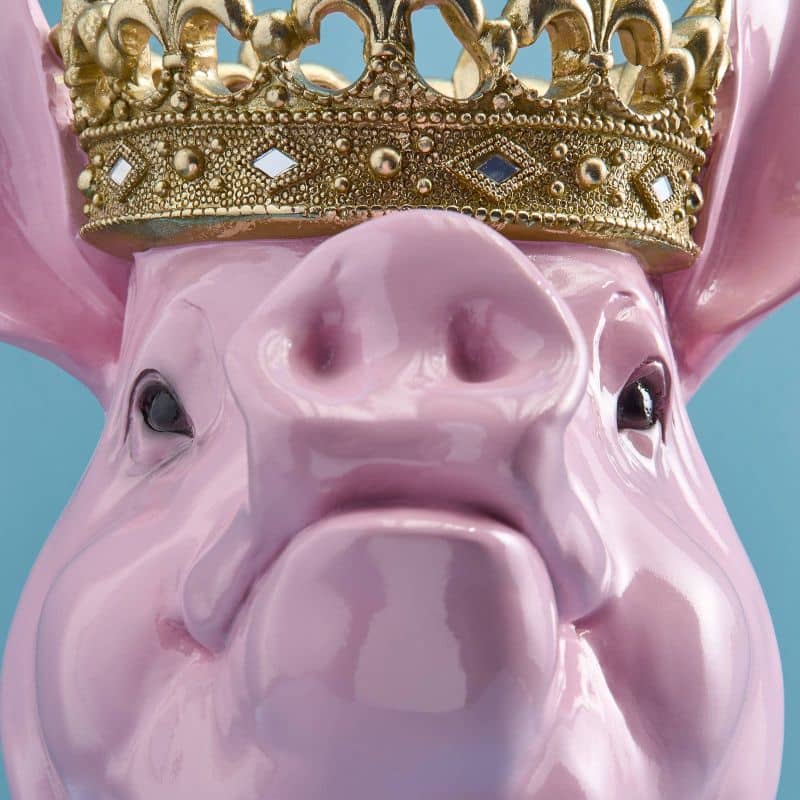 Porky Mr. Krone Money Box, Pink Poly, 34 x 24 x 28 cm
