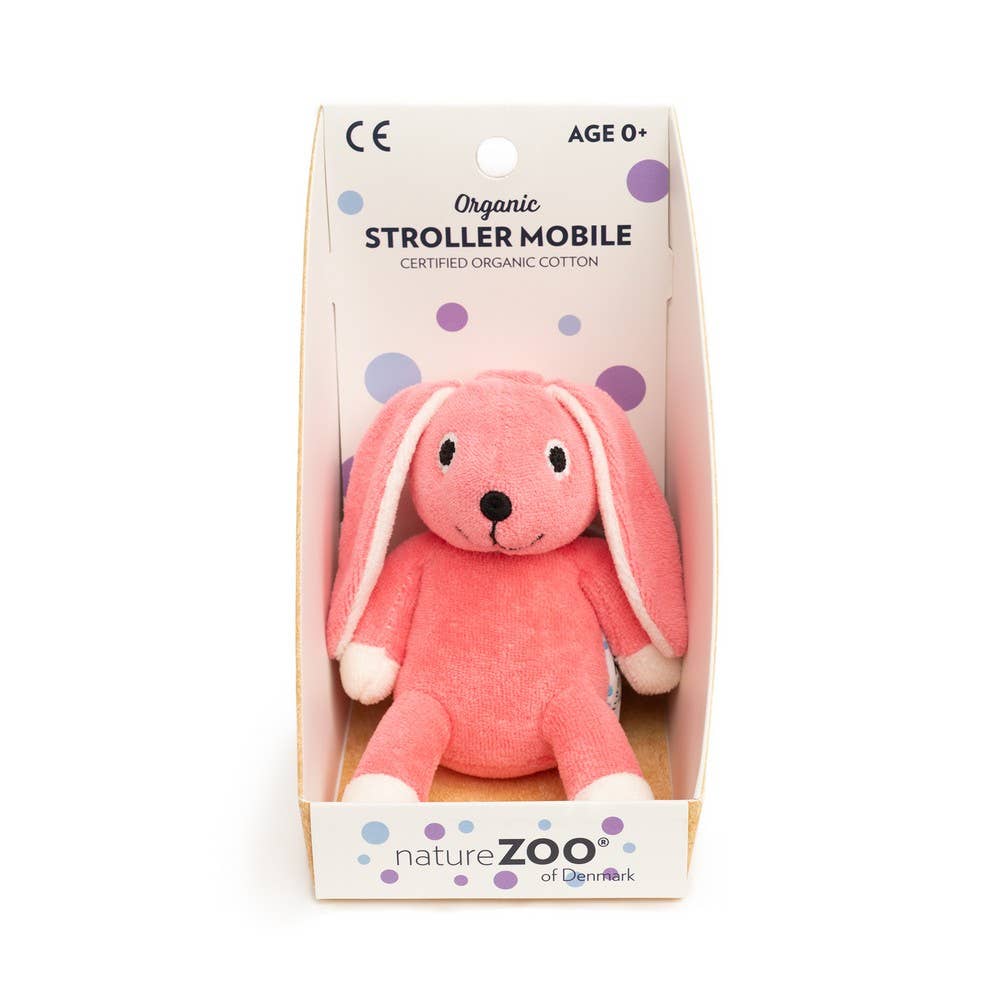 Mobile pour poussette - Lapin rose