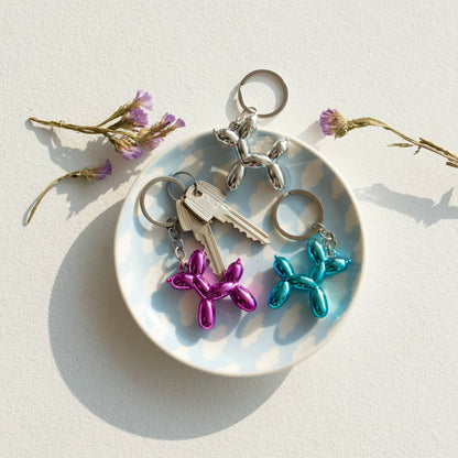 Green Balloon Dog Keychain