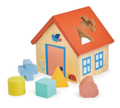 Mentari Bambino: MAISON À RANGER 14,5x12,5x14,5cm, 5 pièces, en bois, en boîte, 12m+