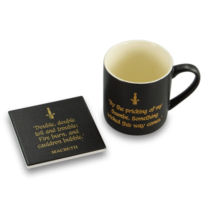Simple ceramic coaster - Shakespeare (Macbeth)