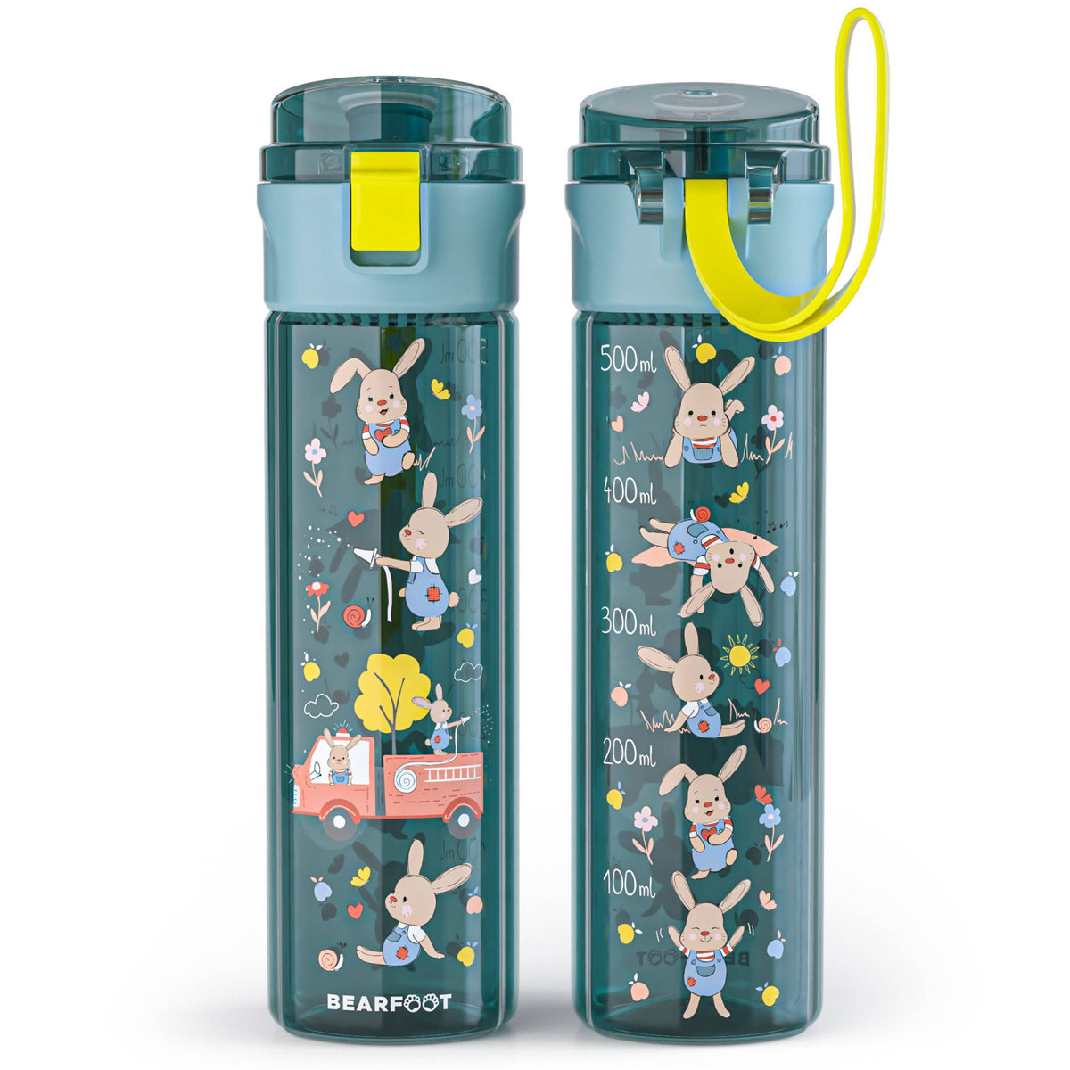 Children's water bottle, 500ml, lightweight - Fire engine blue