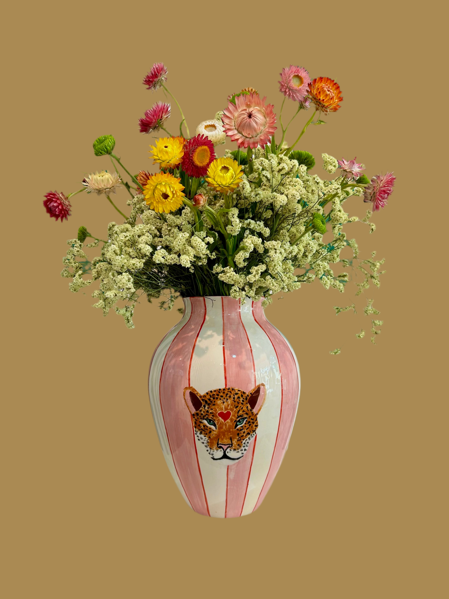Large leopard vase