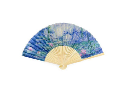 Bamboo fan with Monet's Water Lilies design