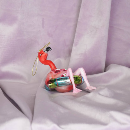 Boule de Noël Flamant rose à la plage