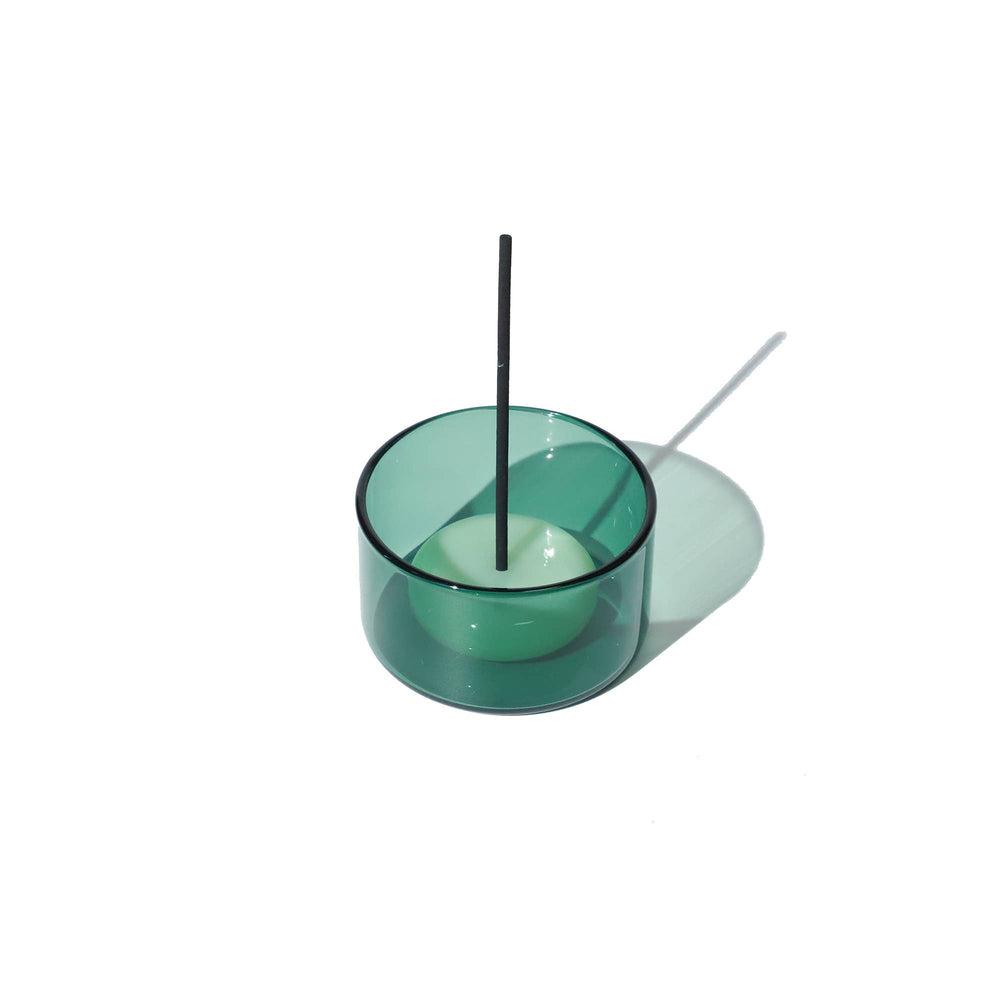 Groene glazen wierookbrander