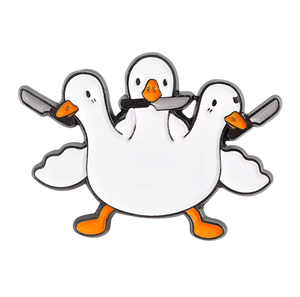Pin's Duck Blanc à 3 Têtes