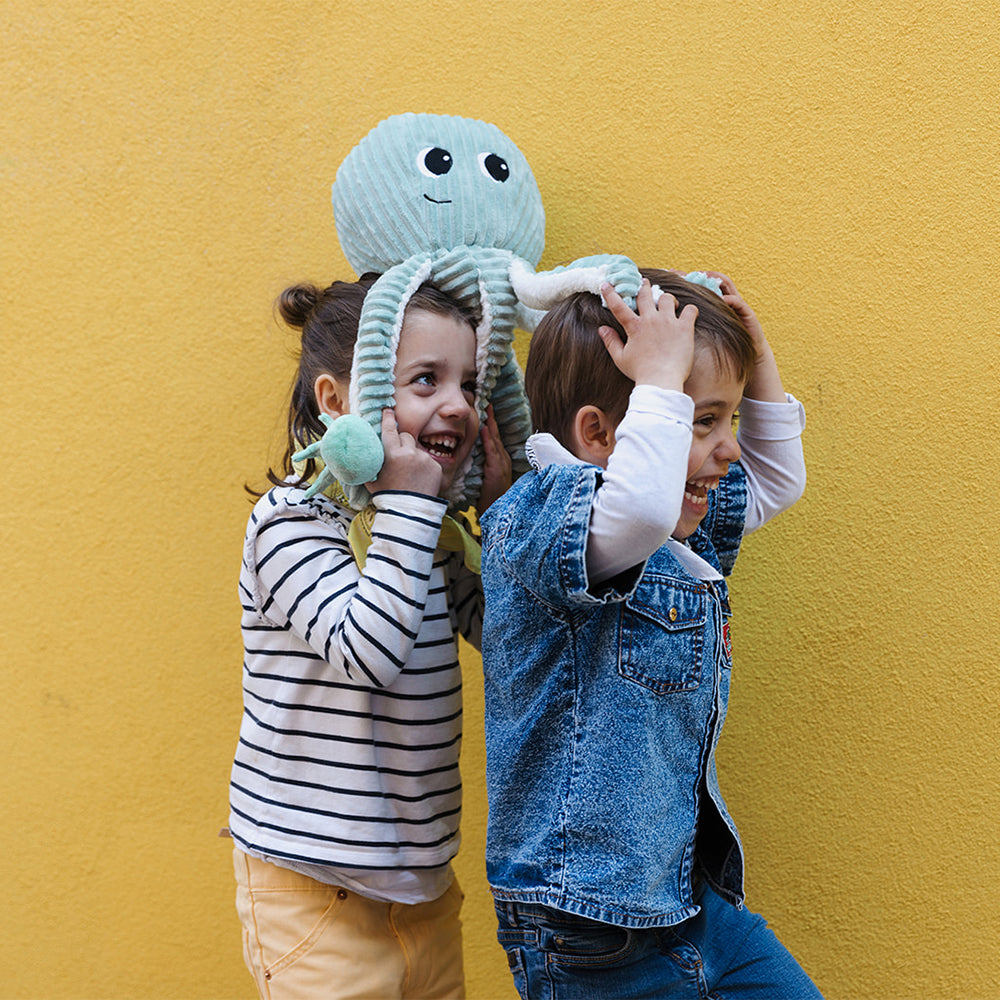 Peluche pieuvre Filou maman et son bébé menthe – Les Ptipotos