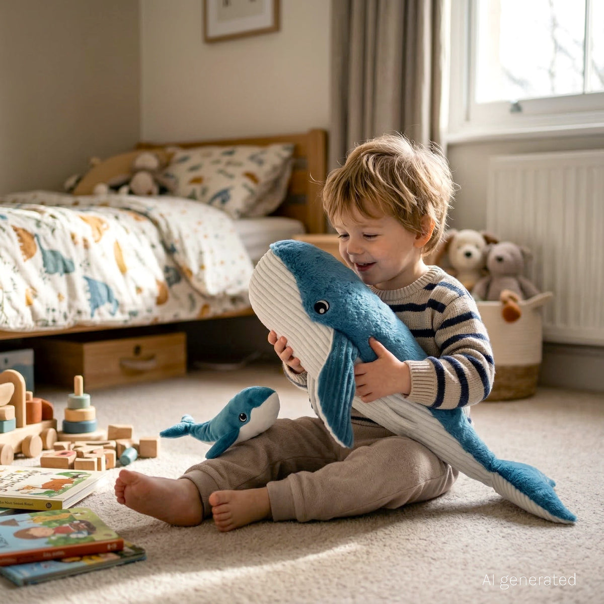 Peluche baleine Gravillou maman et son bébé bleu – Les Ptipotos